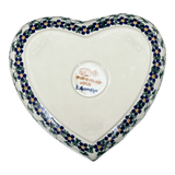 Bowl, Heart-Shaped, 8" X 8.75" in "Blue Lattice" by Andy | NDA368-6