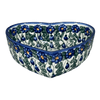 Polish Pottery 8" X 8.75" Heart Bowl (Blue Cascade) | NDA368-A31 at PolishPotteryOutlet.com