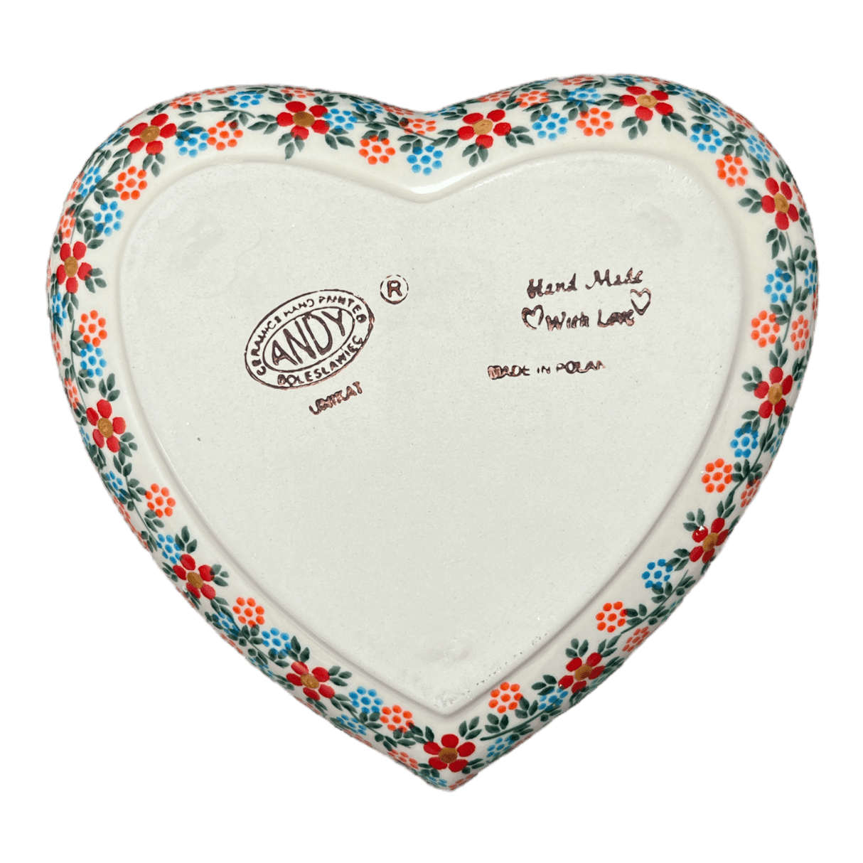 Bowl, Heart-Shaped, 8" X 8.75" in "Meadow in Bloom" by Andy | NDA368-A54