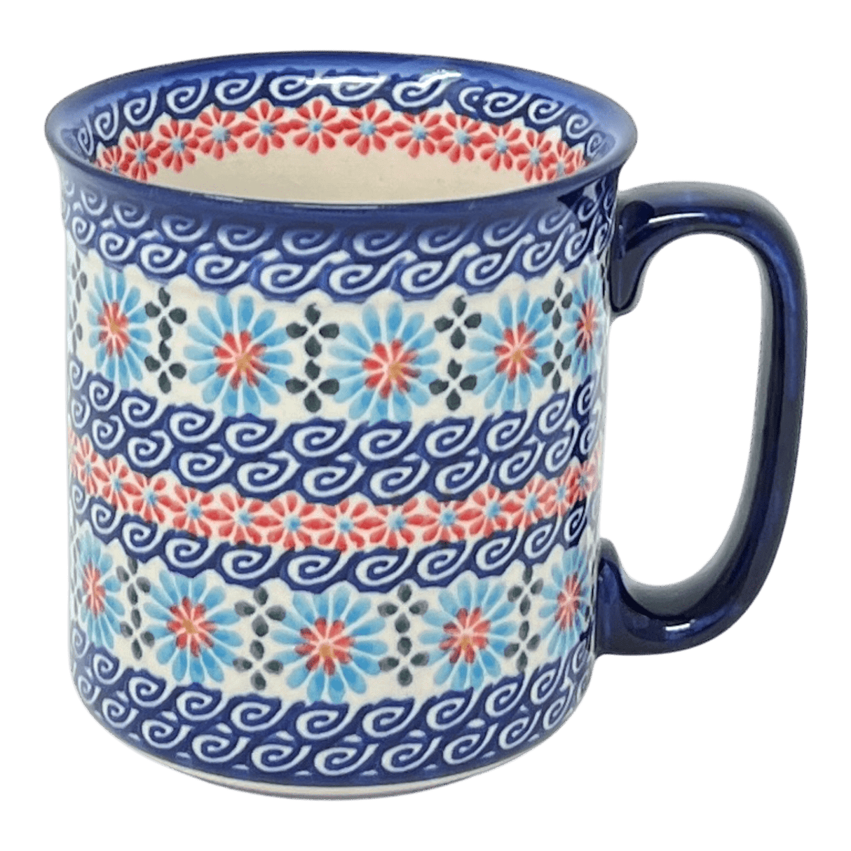 Mug, Straight Mug, 14 oz in "Daisy Waves" by Andy | NDA47-3