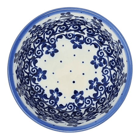 Bowl, Round, 4.25" in "Geometric Blue Flowers" by Andy | NDA84-27
