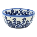 Bowl, Round, 4.25" in "Geometric Blue Flowers" by Andy | NDA84-27