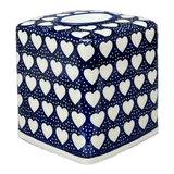 Tissue Box Cover, 6" x 6" in "Sea of Hearts" by Manufaktura | O003T-SEA