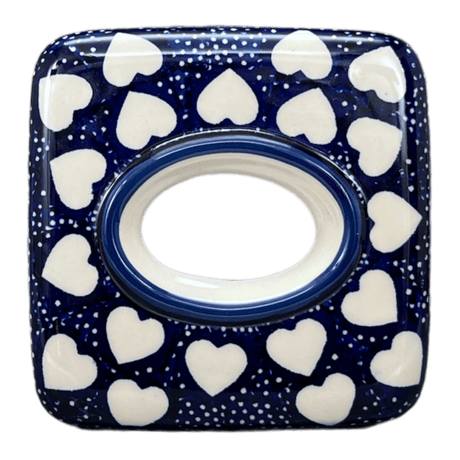 Tissue Box Cover, 6" x 6" in "Sea of Hearts" by Manufaktura | O003T-SEA