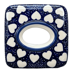 Polish Pottery Tissue Box Cover (Sea of Hearts) | O003T-SEA Additional Image at PolishPotteryOutlet.com