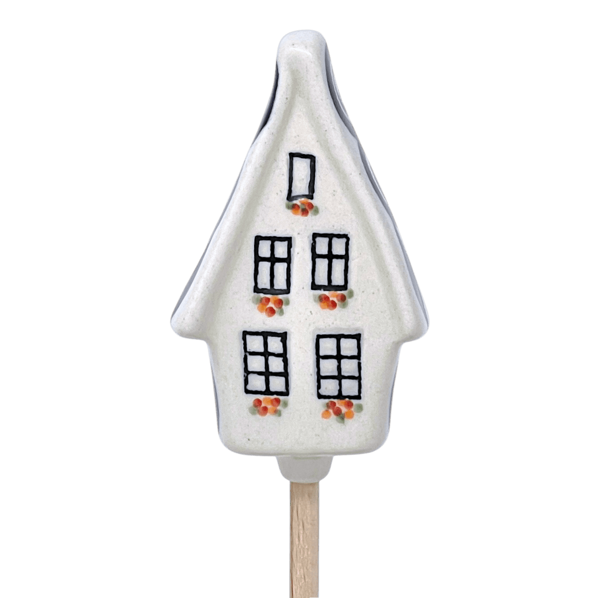 Ornament, Plant Stake, House, 2" in "Peacock" by Manufaktura | O066T-54
