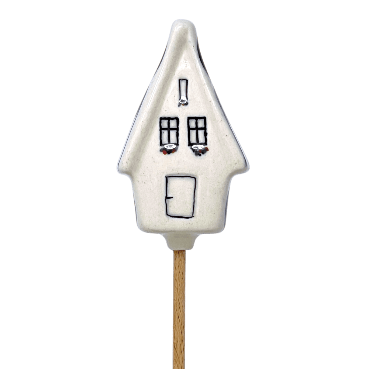 Ornament, Plant Stake, House, 2" in "Peacock in Line" by Manufaktura | O066T-54A