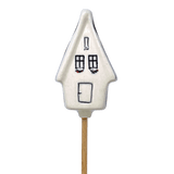 Ornament, Plant Stake, House, 2" in "Peacock in Line" by Manufaktura | O066T-54A