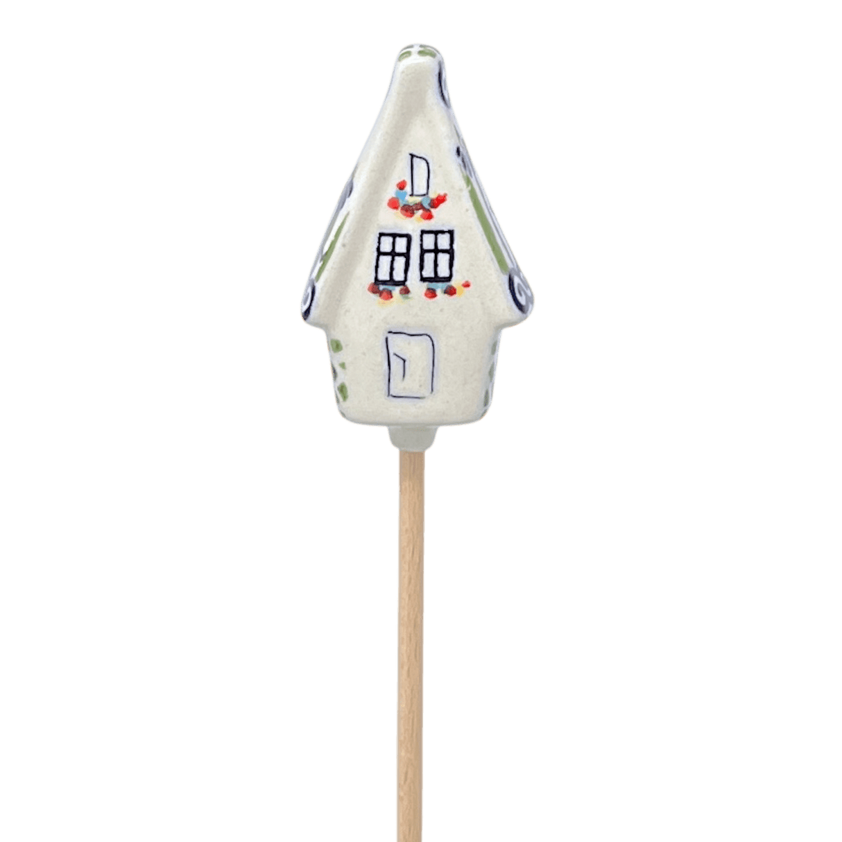 Ornament, Plant Stake, House, 2" in "Riverbank" by Manufaktura | O066T-MC15
