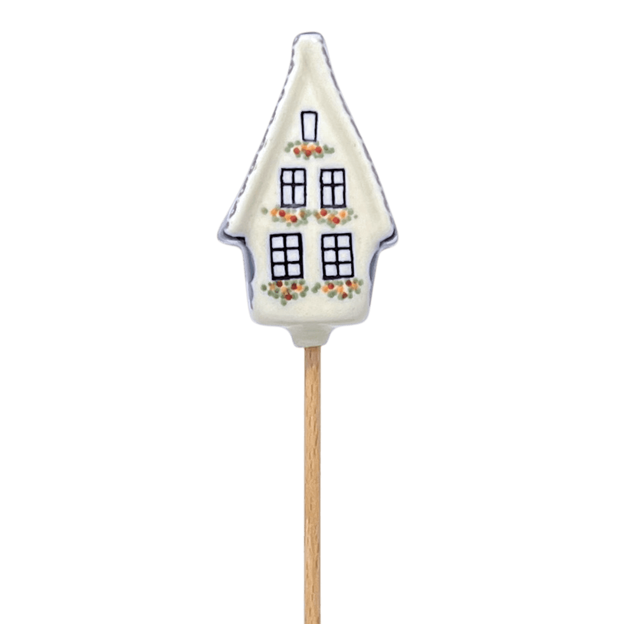 Ornament, Plant Stake, House, 2" in "Bubble Blast" by Manufaktura | O066U-IZ23