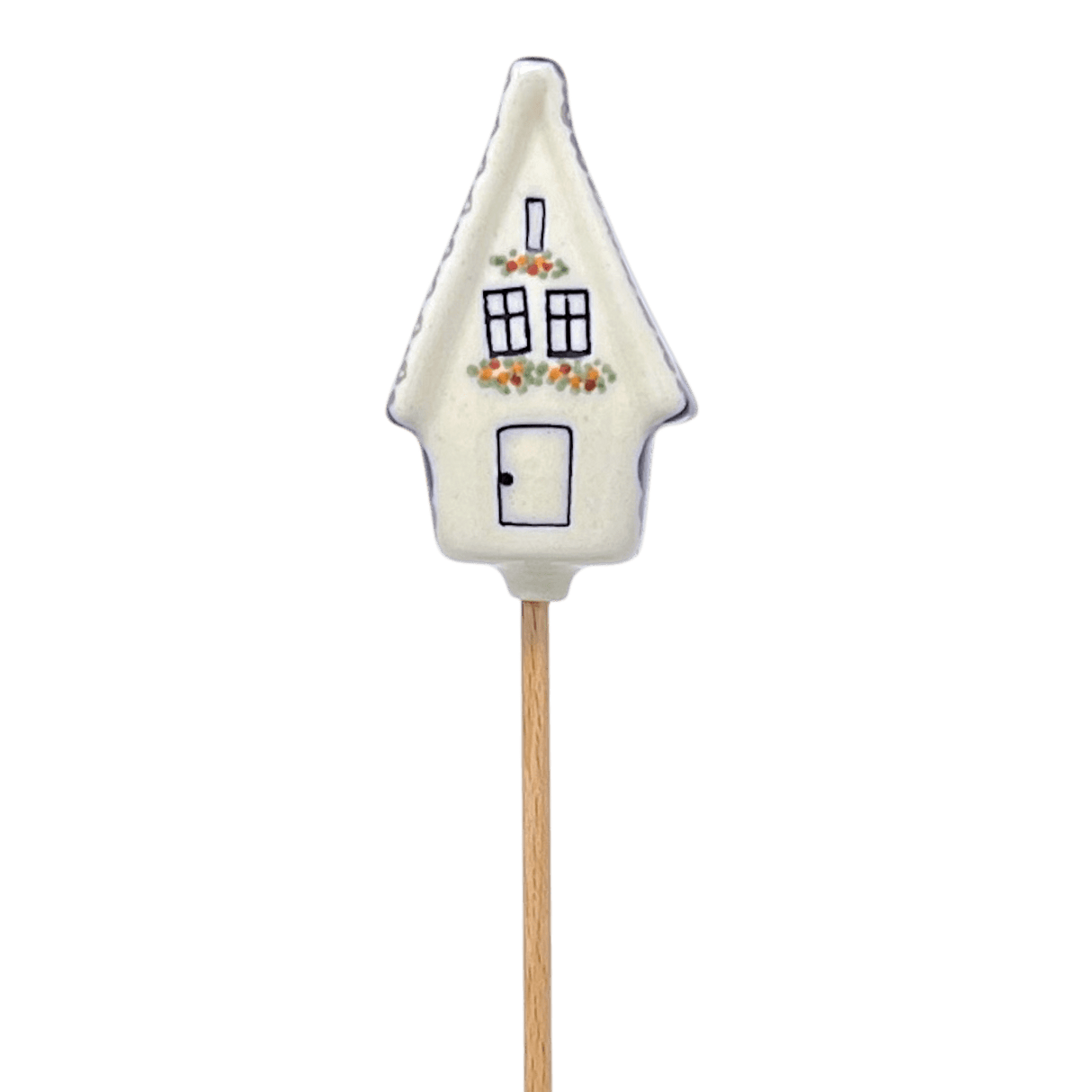 Ornament, Plant Stake, House, 2" in "Bubble Blast" by Manufaktura | O066U-IZ23