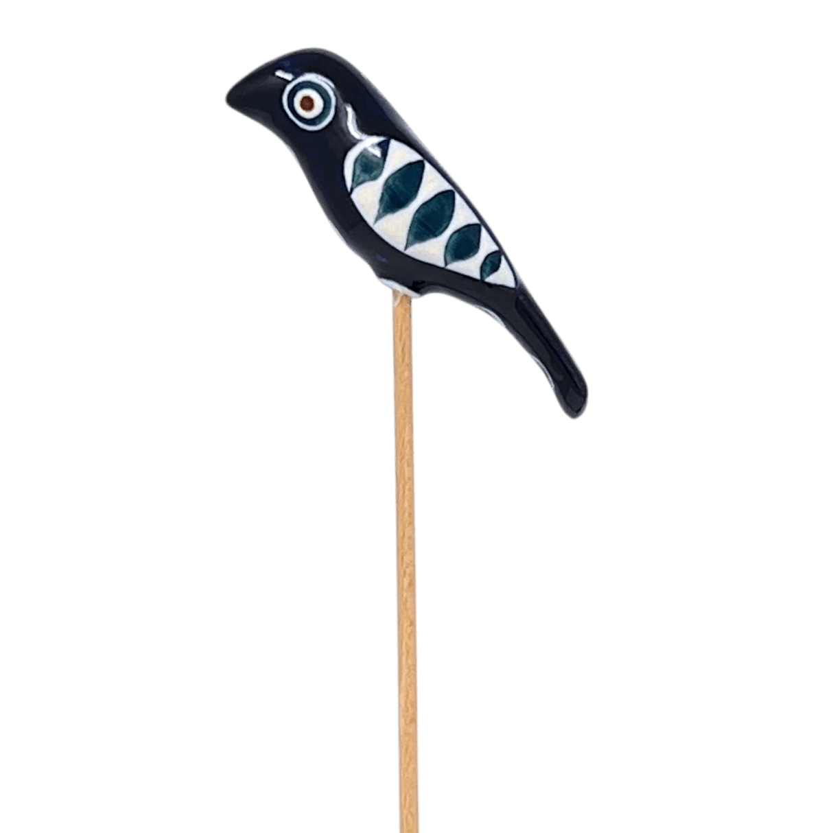 Ornament, Plant Stake, Bird, 2" in "Peacock" by Manufaktura | O067T-54