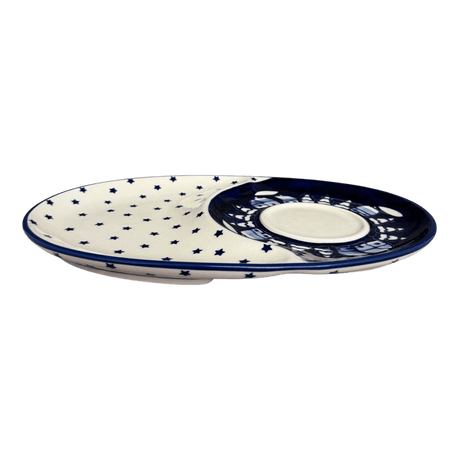 Plate, Oval, Soup & Sandwich, 11.75" x 7.25" in "Winter's Eve" by Manufaktura | P006S-IBZ