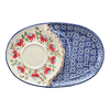 Polish Pottery Soup and Sandwich Plate (Mediterranean Blossoms) | P006S-P274 at PolishPotteryOutlet.com