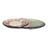 Plate, Oval, Soup & Sandwich, 11.75" x 7.25" in "Pink Poinsettia" by Manufaktura | P006S-PS14