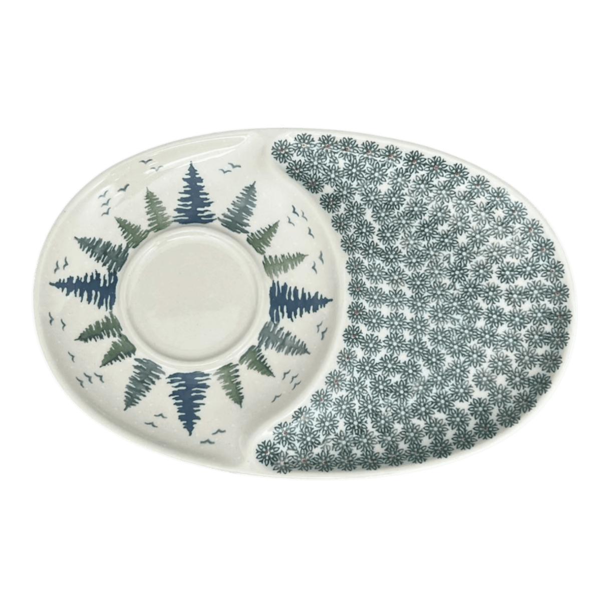 Plate, Oval, Soup & Sandwich, 11.75" x 7.25" in "Pine Forest" by Manufaktura | P006S-PS29