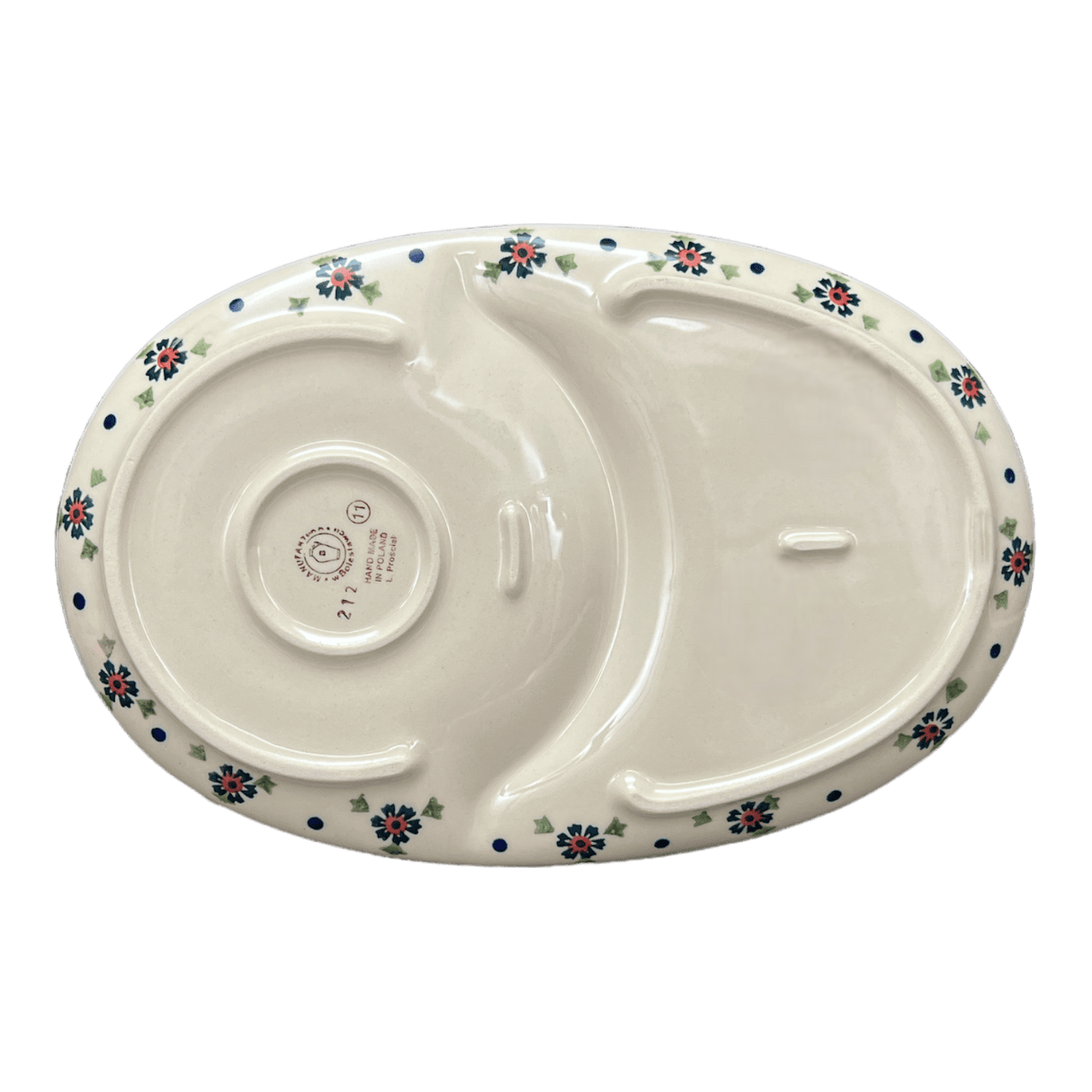 Plate, Oval, Soup & Sandwich, 11.75" x 7.25" in "Lady Bugs" by Manufaktura | P006T-IF45