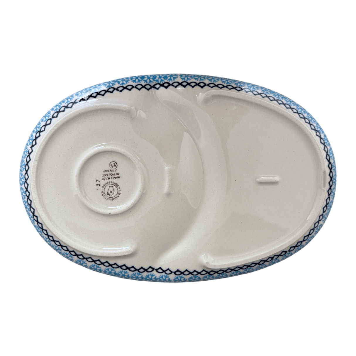 Plate, Oval, Soup & Sandwich, 11.75" x 7.25" in "Peaceful Season" by Manufaktura | P006T-JG24