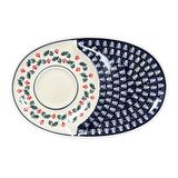 Plate, Oval, Soup & Sandwich, 11.75" x 7.25" in "Holiday Cheer" by Manufaktura | P006T-NOS2