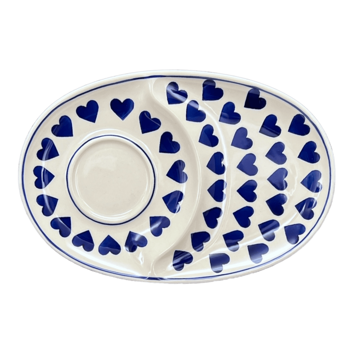 Plate, Oval, Soup & Sandwich, 11.75" x 7.25" in "Whole Hearted" by Manufaktura | P006T-SEDU
