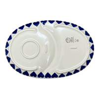 A picture of a Polish Pottery Soup and Sandwich Plate (Whole Hearted) | P006T-SEDU as shown at PolishPotteryOutlet.com/products/soup-sandwich-breakfast-plate-whole-hearted-p006t-sedu