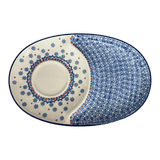 Plate, Oval, Soup & Sandwich, 11.75" x 7.25" in "Snowflake Love" by Manufaktura | P006U-PS01