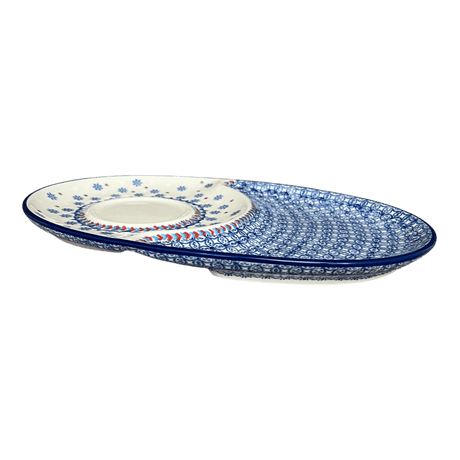 Plate, Oval, Soup & Sandwich, 11.75" x 7.25" in "Snowflake Love" by Manufaktura | P006U-PS01