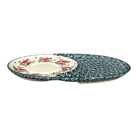 Plate, Oval, Soup & Sandwich, 11.75" x 7.25" in "Evergreen Bells" by Manufaktura | P006U-PZDG