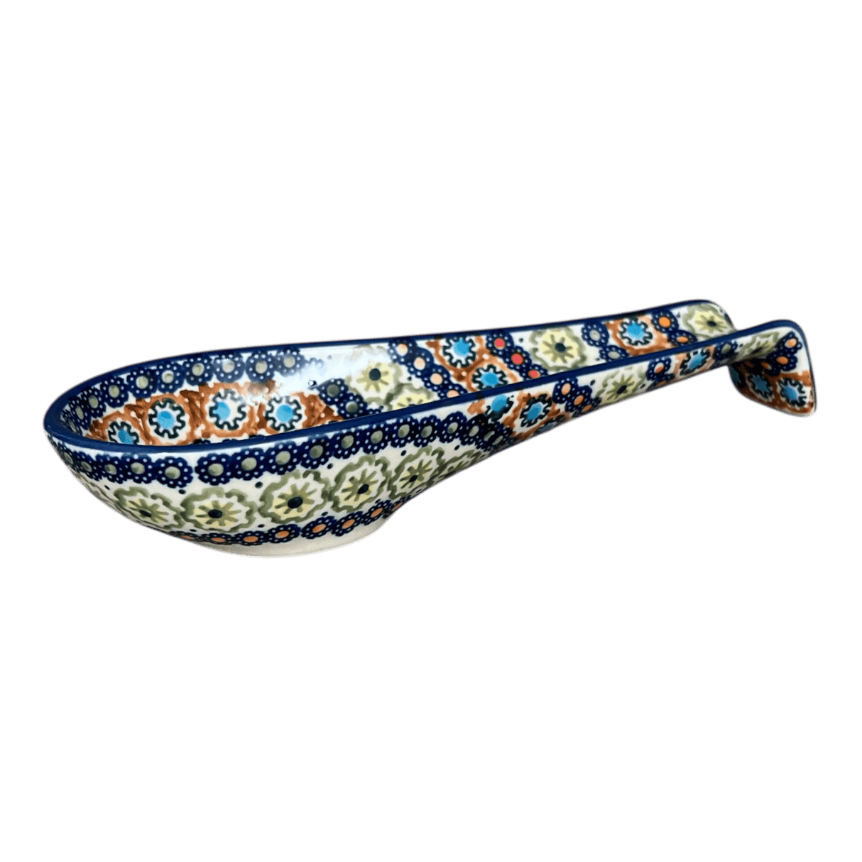 Spoon Rest, Large, 9.25" in "Polish Flowers" by Manufaktura | P007S-MDT