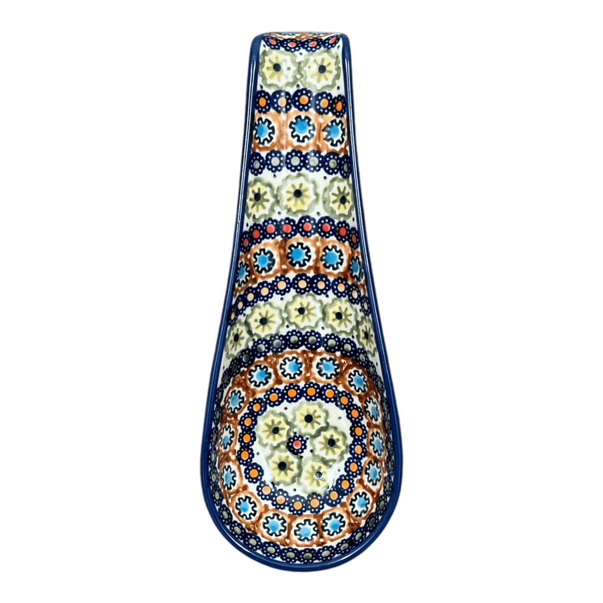 Spoon Rest, Large, 9.25" in "Polish Flowers" by Manufaktura | P007S-MDT