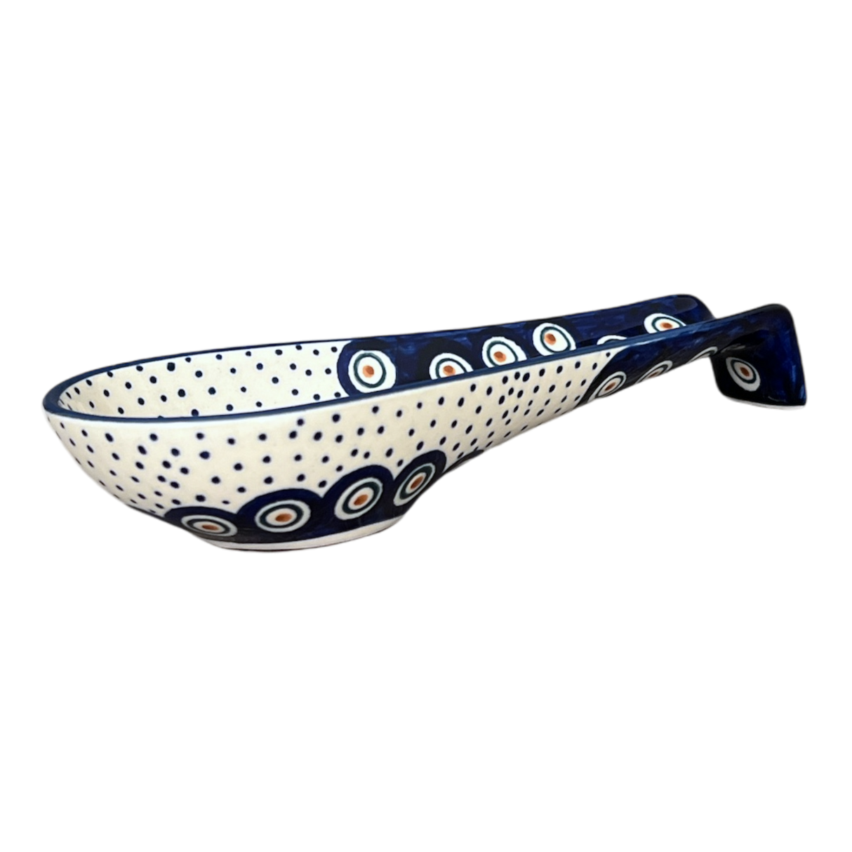 Spoon Rest, Large, 9.25" in "Peacock Dot" by Manufaktura | P007U-54K