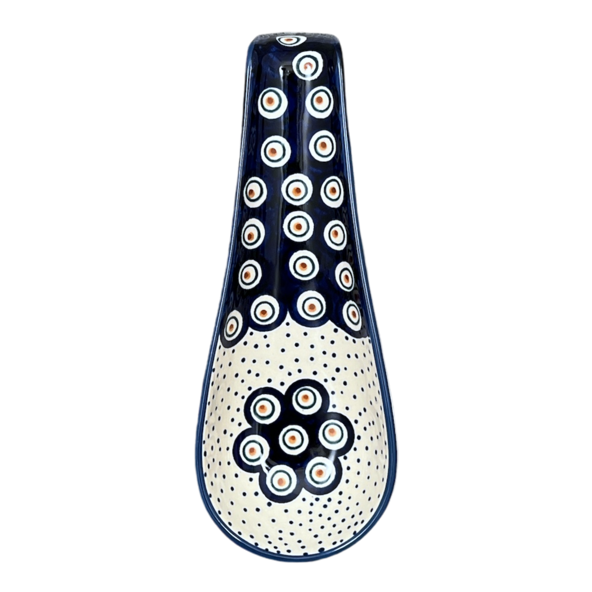 Spoon Rest, Large, 9.25" in "Peacock Dot" by Manufaktura | P007U-54K