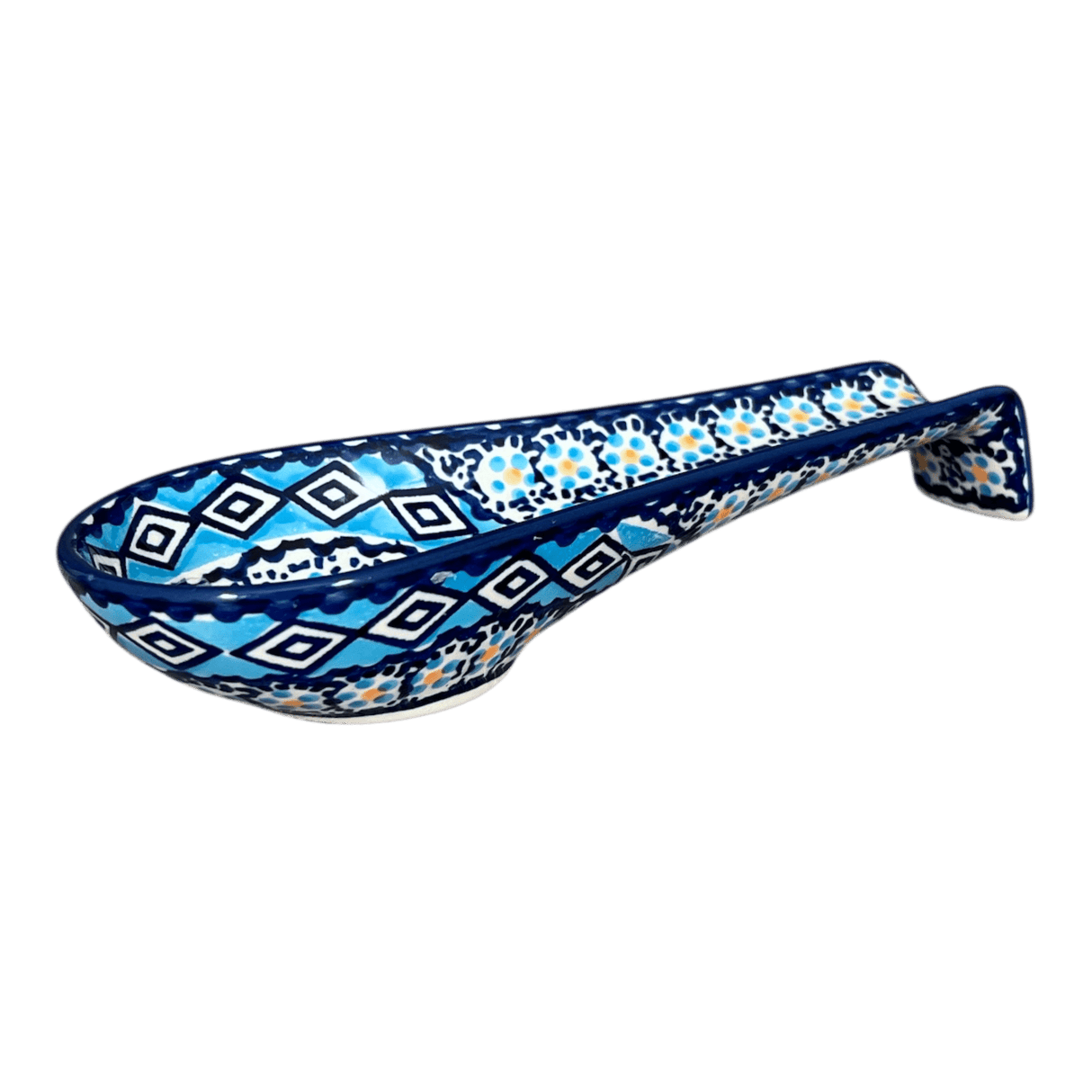 Spoon Rest, Large, 9.25" in "Blue Diamond" by Manufaktura | P007U-DHR