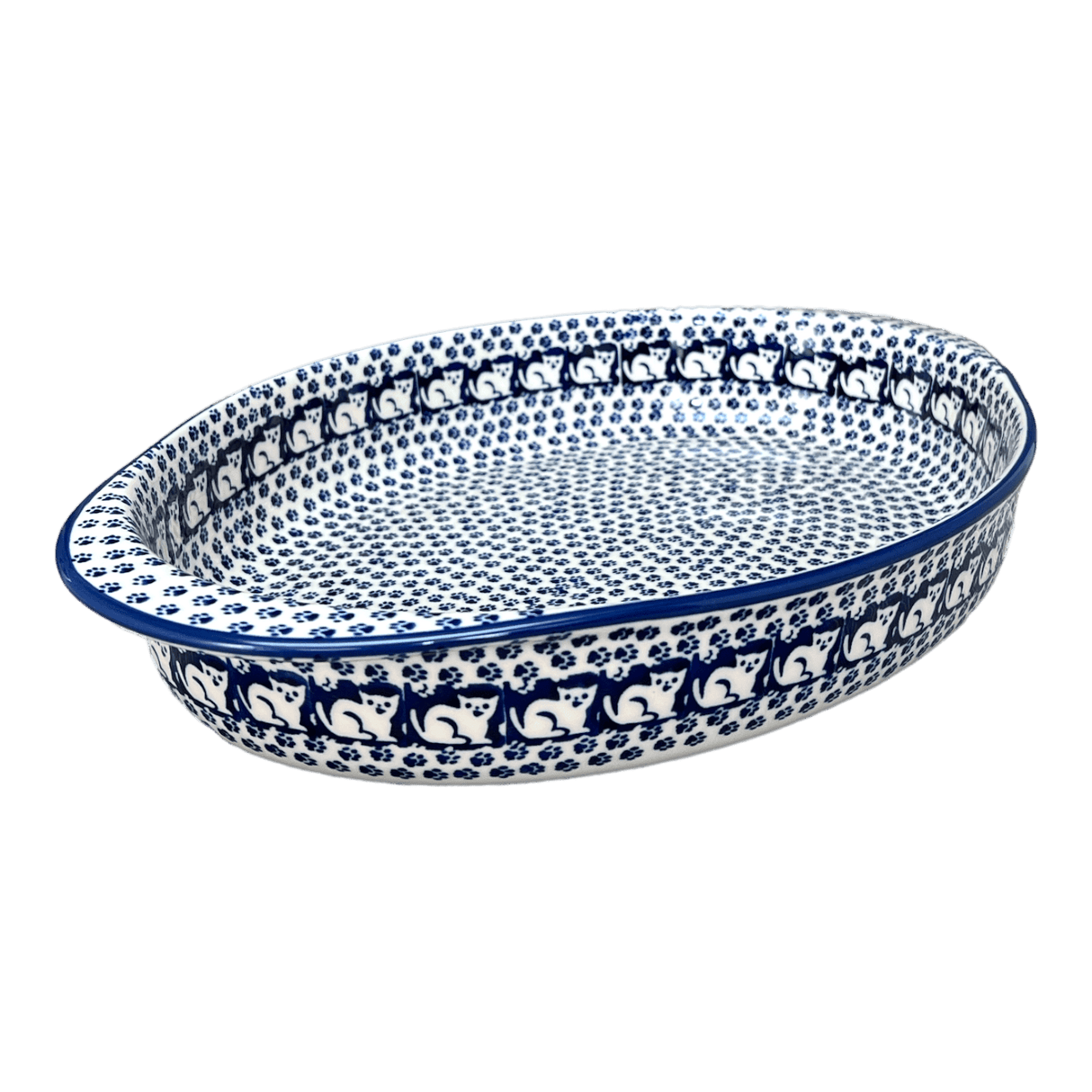 Baker, Oval, Large 10.25" x 15.5" in "Kitty Cat Path" by Manufaktura | P102T-KOT6