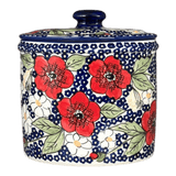 Container, Oval, Lid, 6" x 4" in "Poppies & Posies" by Manufaktura | P059S-IM02