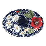 Container, Oval, Lid, 6" x 4" in "Poppies & Posies" by Manufaktura | P059S-IM02