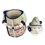 Cookie Jar, Santa, 12" in "Pink Poinsettia" by Manufaktura | P060S-PS14