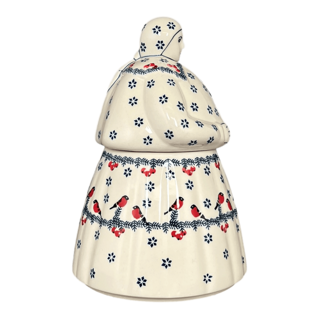 Cookie Jar, Lady, 10.5" Manufaktura (P072) in "Red Bird" by Manufaktura | P072T-GILE