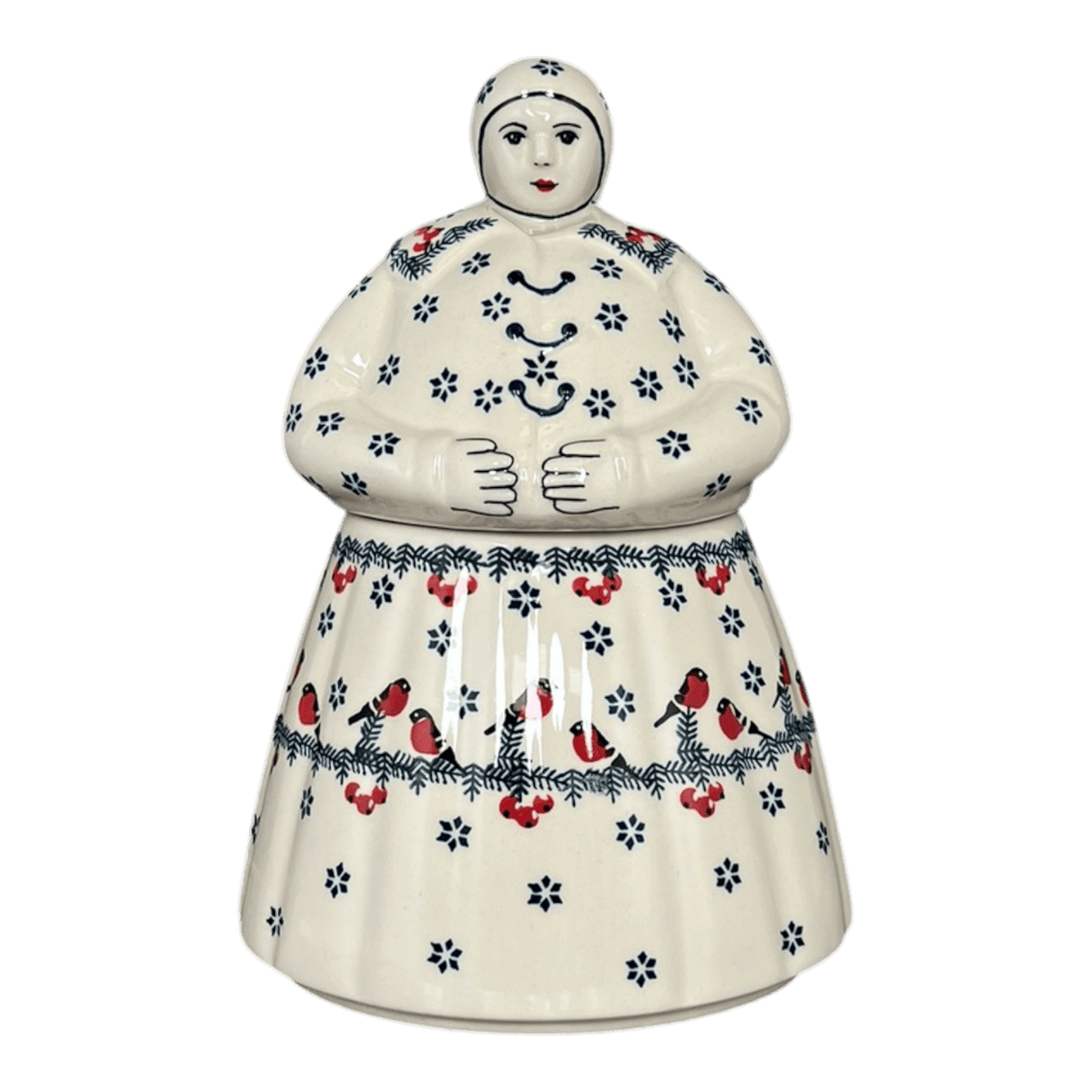 Cookie Jar, Lady, 10.5" Manufaktura (P072) in "Red Bird" by Manufaktura | P072T-GILE