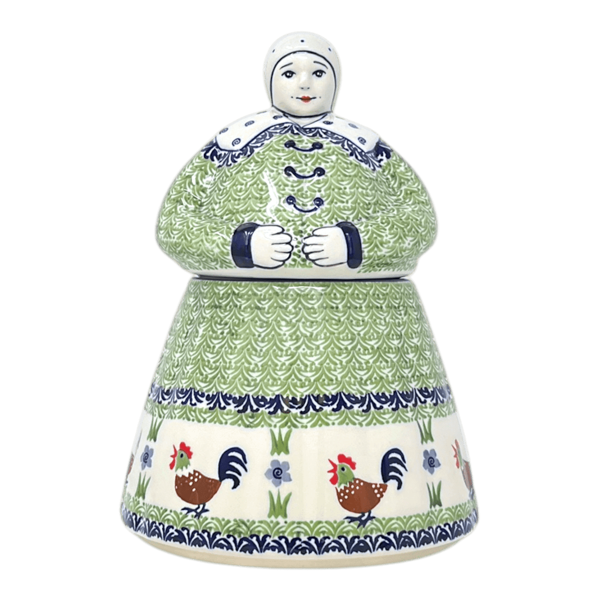 Cookie Jar, Lady, 10.5" Manufaktura (P072) in "Chicken Dance" by Manufaktura | P072U-P320