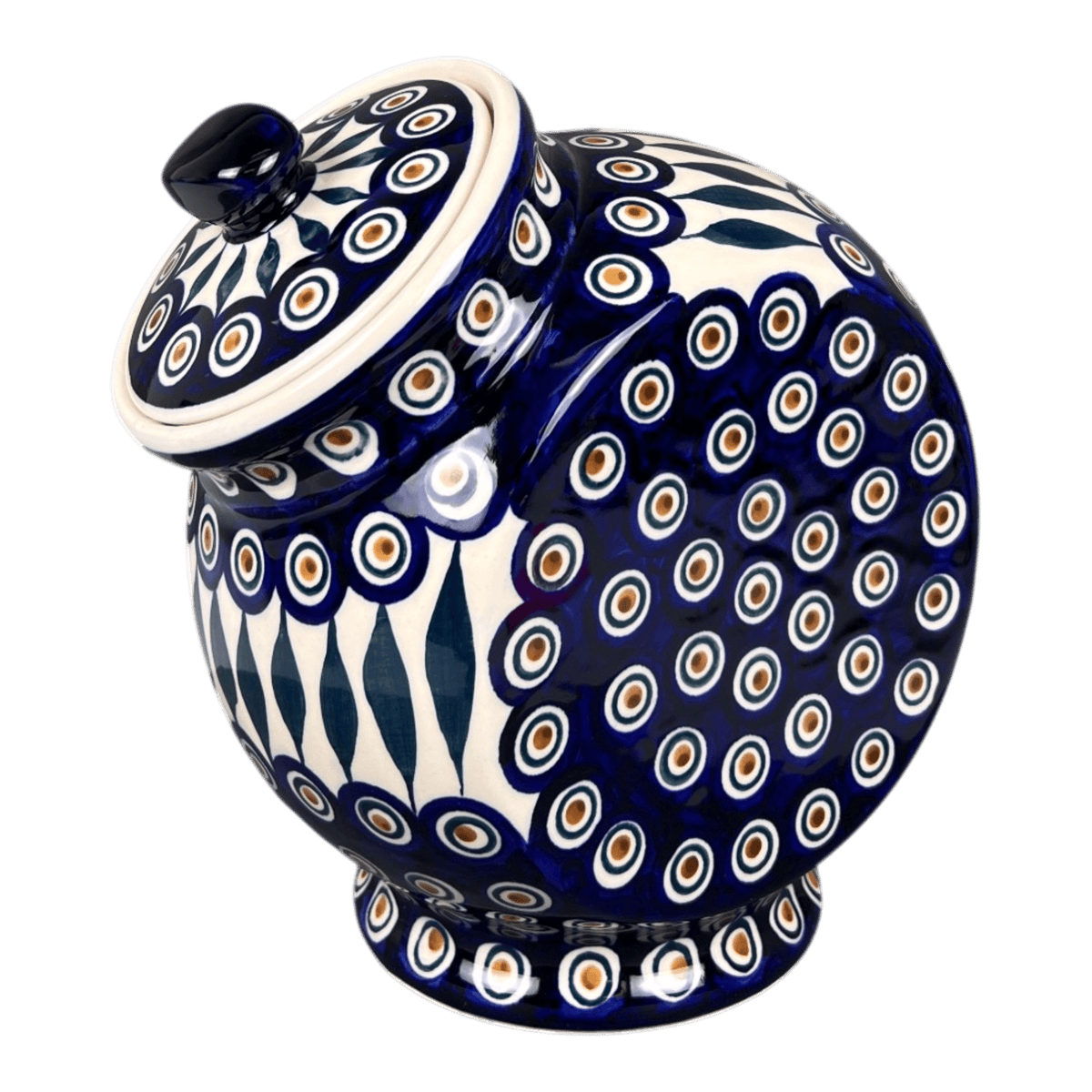 Candy/Cookie Jar, Round, 8.5" in "Peacock" by Manufaktura | P076T-54