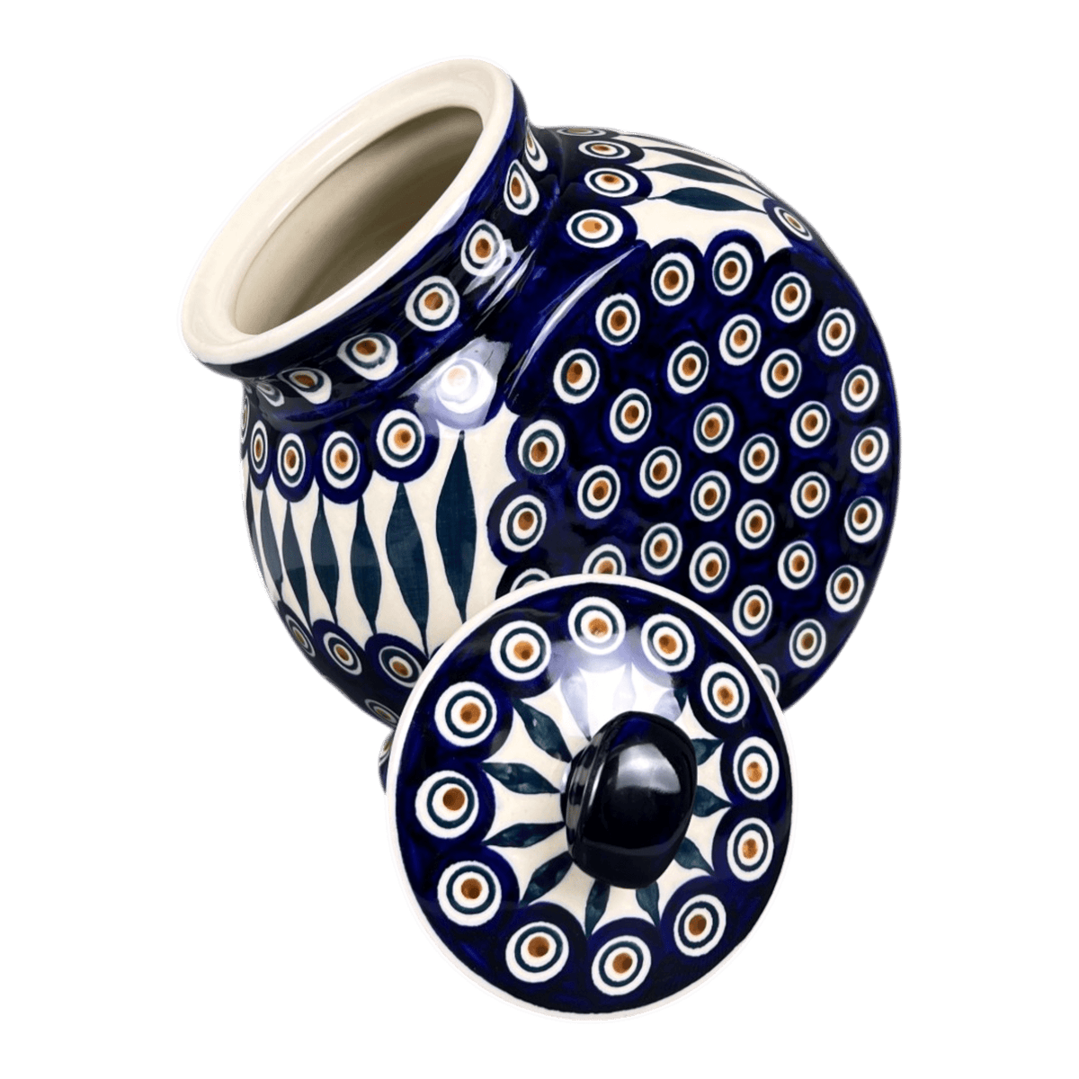 Candy/Cookie Jar, Round, 8.5" in "Peacock" by Manufaktura | P076T-54