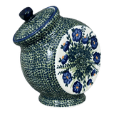 Candy/Cookie Jar, Round, 8.5" in "Bouncing Blue Blossoms" by Manufaktura | P076U-IM03