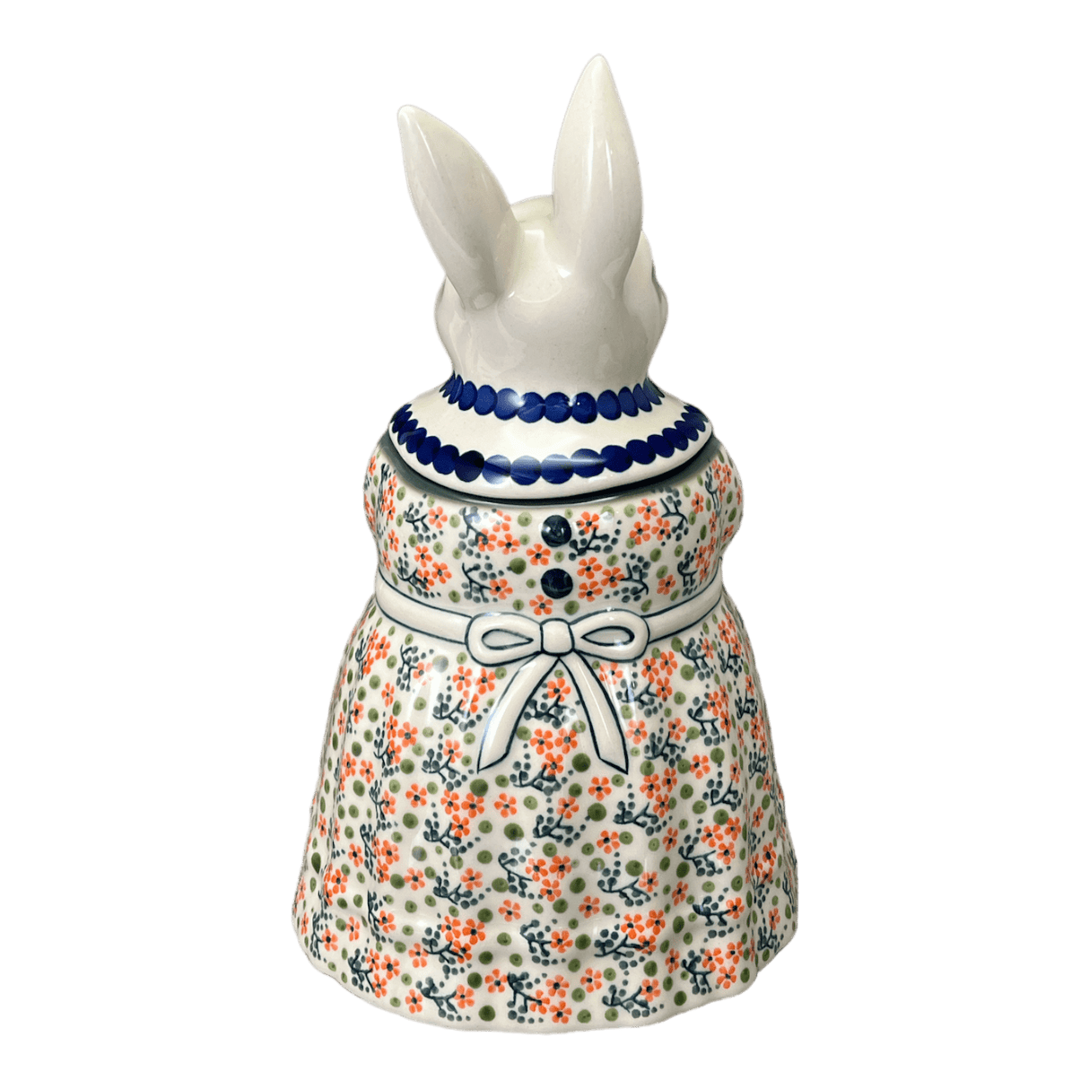 Cookie Jar, Rabbit, 11.25" in "Peach Blossoms" by Manufaktura | P080S-AS46