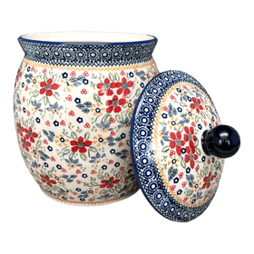 Polish Pottery 4 Liter Canister (Ruby Bouquet) | P081S-DPCS Additional Image at PolishPotteryOutlet.com