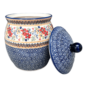 Extra Large 6 Quart Polish Pottery Cookie Jar / Canister in Flower