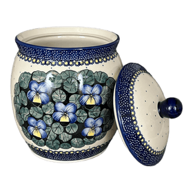Polish Pottery 4 Liter Canister (Pansies) | P081S-JZB Additional Image at PolishPotteryOutlet.com