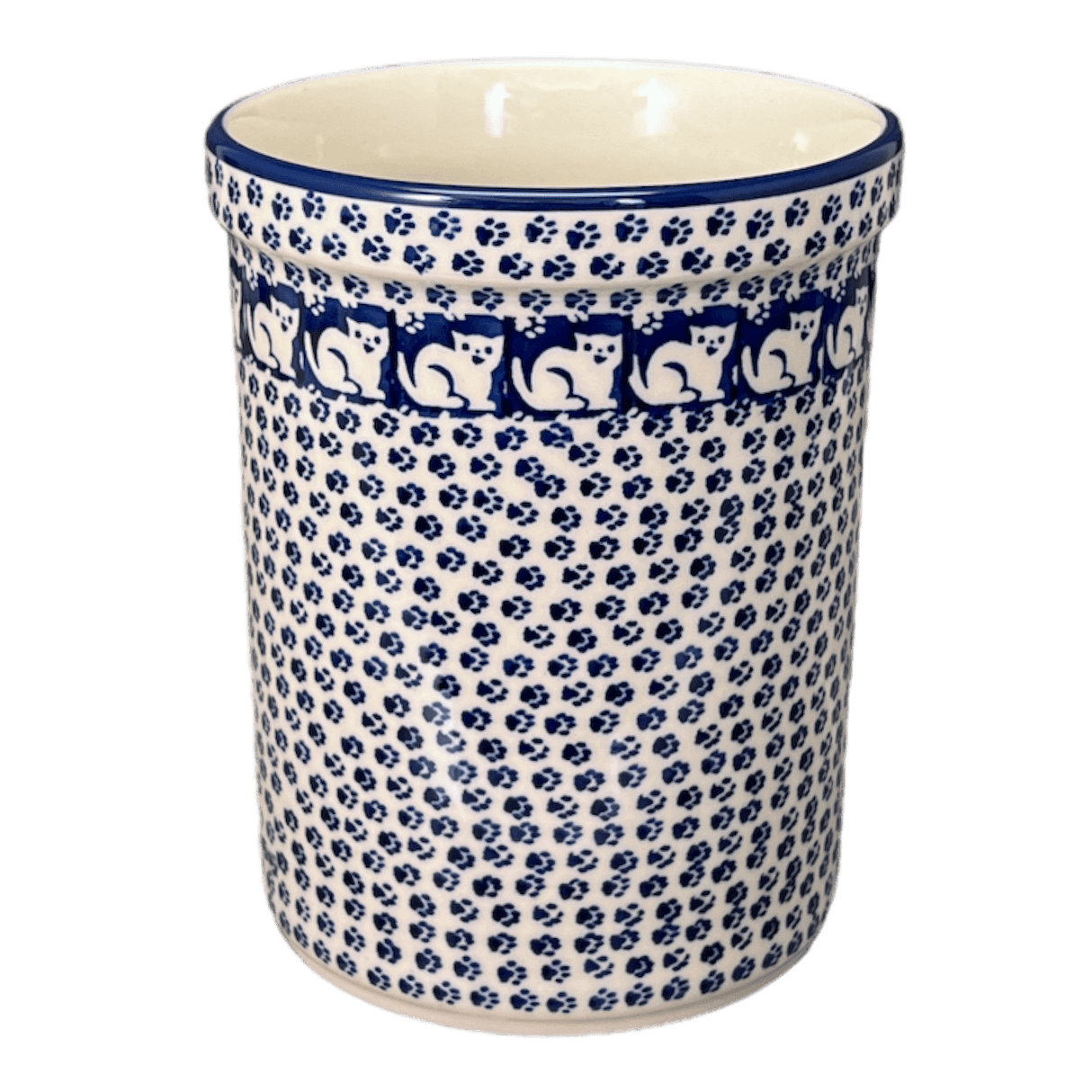 Utensil Holder, 7" in "Kitty Cat Path" by Manufaktura | P082T-KOT6