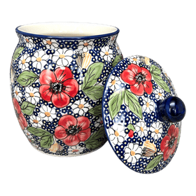 Polish Pottery 3 Liter Canister (Poppies & Posies) | P083S-IM02 Additional Image at PolishPotteryOutlet.com