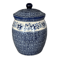 A picture of a Polish Pottery 5 Liter Canister (Blue Life) | P084S-EO39 as shown at PolishPotteryOutlet.com/products/5-liter-canister-blue-life-p084s-eo39